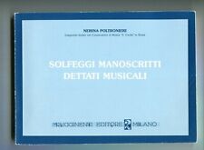 SOLFEGGI MANOSCRITTI DETTATI MUSICALI Nerina Poltronieri Rugginenti Libro