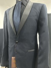 SMOKING UOMO BLU COLLO