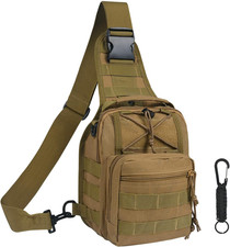 Borsa Petto Tattico Militare, Zaino Monospalla Uomo Borsello a Tracolla Molle pe
