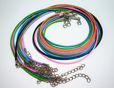 10pz misti collana girocollo 2mm filo in poliestere cerato 50cm+5cm  colori vari