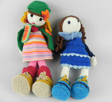Due Bambole Fatte a mano Lavorate a Uncinetto Colorate VINTAGE Idea Regalo