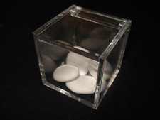 SCATOLA TRASPARENTE CUBO PLEXIGAS SACCHETTI CONFETTI CONFEZIONE PER BOMBONIERE 