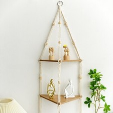 Portaoggetti triangolare doppio strato etnico nordico tessuto da parete da appendere arredo casa