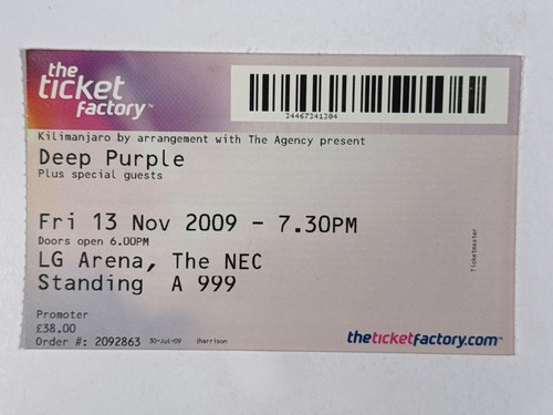 Biglietto concerto deep purple - biglietto,
