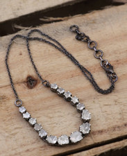 Collana Polki Taglio Rosa Argento 925 Diamanti Collana Sposa Gioielli Vittoriani