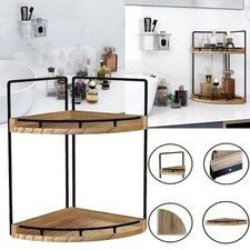 Scaffale porta spezie cucina 2 livelli in piedi legno mensola angolare bagno banconi angolo organizer