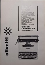 Olivetti Lettera 22 - Rara Pubblicità D'epoca - 1962 - Macchina Per Scrivere 