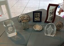 Lotto di piccoli oggetti religiosi placcati Argento ed altri in vetro/cristallo