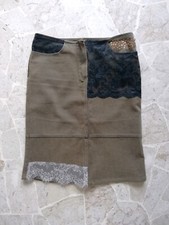 Gonna jeans stile patchwork Roberta Scarpa stretta strass ginocchio tg M / 42 IT