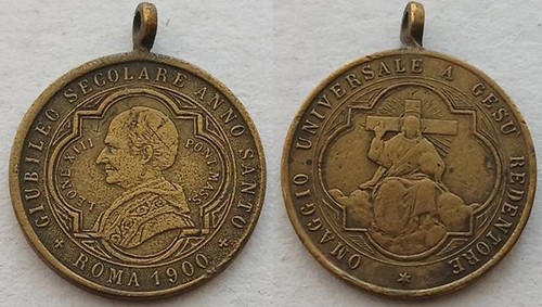 Medaglia leone xiii roma 1900 - medaglia,