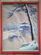 Quadro con ricamo in seta