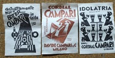 Futurismo lotto Di Tre stampe Pubblicitarie Campari Tecnica xilografica Depero 
