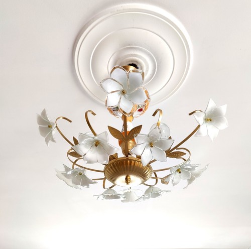 Lampadario vintage vetro di - lampadario,
