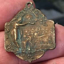 Medaglia coloniale sbarco a Tripoli 1911 28x25 mm circa - Bronzo - stile Liberty