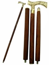 Maniglia di design stile vintage legno antico ottone derby bastone da passeggio albero