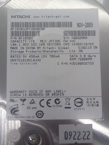 Hitachi hds721010cla332 hdd - hds721010cla332,