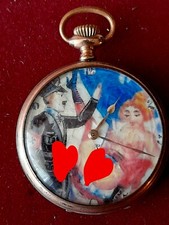 Erotico antico orologio da tasca diametro cassa 50 mm. funzionante