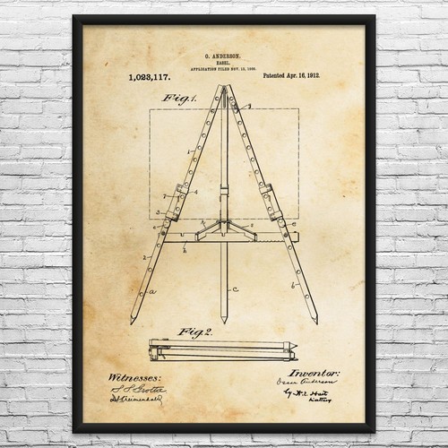 Painting easel patent wall - painting,