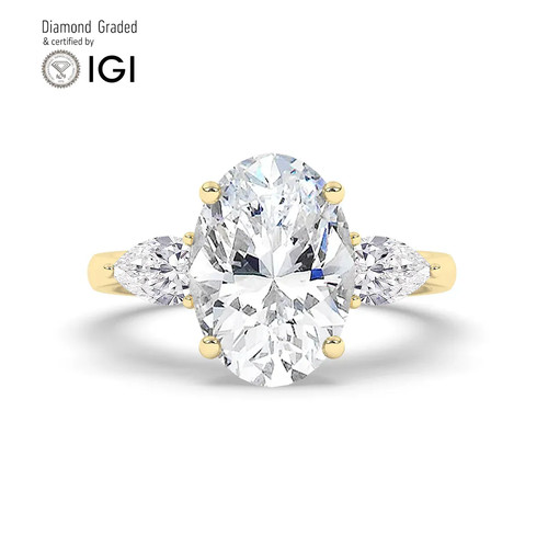 Anello trilogy ovale diamante - anello,