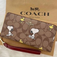 Coach peanuts long zip - x,