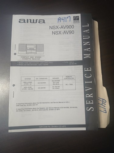 Aiwa nsx av900 av90 manuale - nsx-av900,av90, di