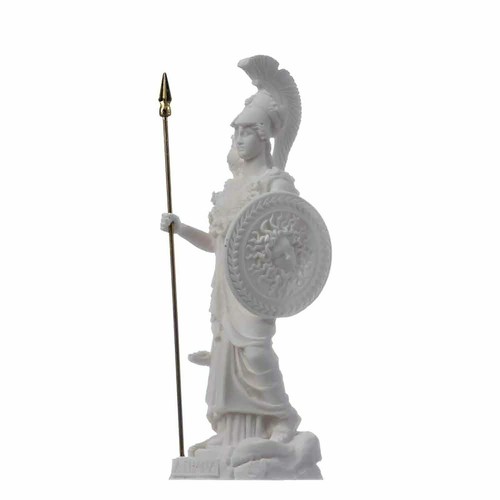 Statua atena con scudo gufo - con,