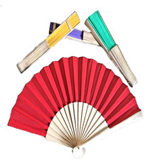 VENTAGLIO IN LEGNO E STOFFA  IN 4 COLORAZIONI ESTATE DONNA MARE