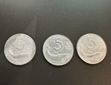 3 MONETE ITALIANE DA 5 LIRE DEL 1953 - 1954 - 1955 MOLTO RARE.