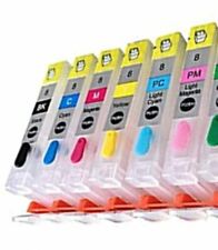 4 Cartucce Compatibili per Canon Cli-8 Bk C Y M Pc Pm Con Chip 100% Scadute