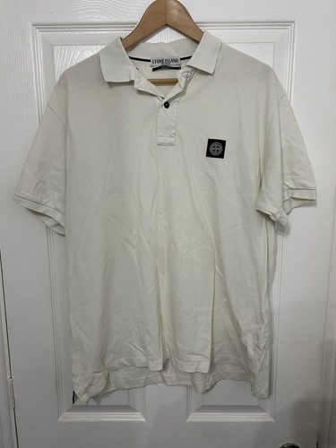 Stone island white polo - white,