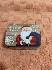 Babbo Natale Stay accogliente metallo conservazione Natale latta cottura caramelle regalo ricetta scatola