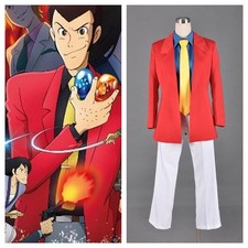 Nuovo Lupin il terzo Rupan Sansei giacca rossa costume cosplay Halloween festa vendita