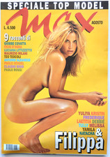 Max agosto 2000 top model Filippa Lagerback Moby Bolivia Laetitia Casta nudi
