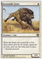 MTG SAVANNAH LIONS FOIL ENGLISH EXC - LEONI DELLA SAVANA - 9TH - MAGIC