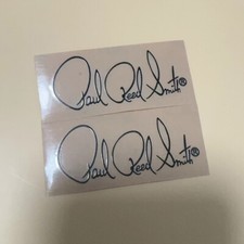 2 Pezzi Adesivi Metallo Autoadesivi Logo Testata Firma Chitarra PRS Nero