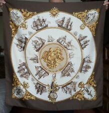 Foulard raro HERMES anni 70 vintage in seta, Silhouttes navales, Ledoux, -60%