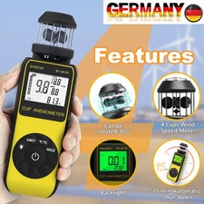 Anemometro digitale direzione vento anemometro 0,7-42m/s misuratore temperatura retroilluminato