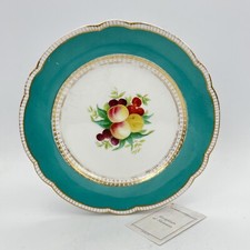 Piatto Antico epoca 800 in porcellana bianca decoro frutta Ciliegie e Pesche