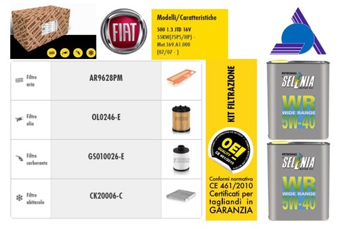 Kit tagliando fiat 500 - tagliando, 1.3