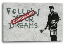 Tela cornice banksy segui i - tela/cornice,