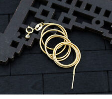 B24 Catena Groumette Con Spilla 925 Argento Placcato Oro IN Rosso 40 - 45 CM