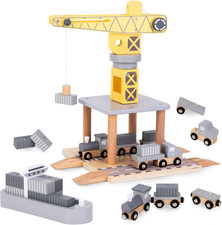 , Gru Portuale Mobile in Legno