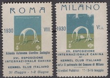 EI1592 Poster stamp Italy: International Dog Exhibition - Kennel - Rome - Milan