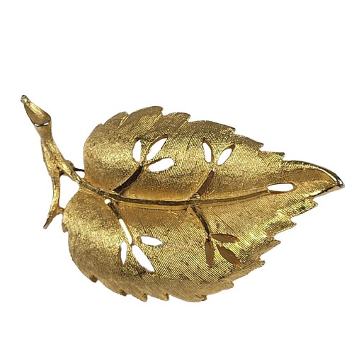 Spilla foglia vintage tono - , oro