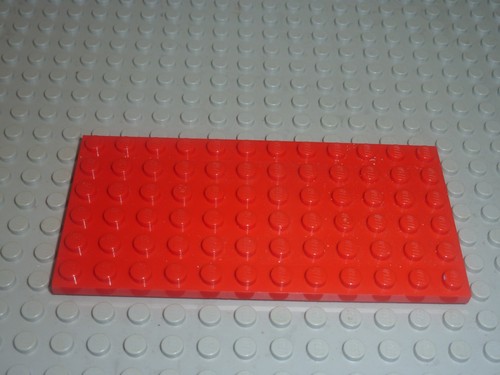 Lego plaque plate - 6x12, red
