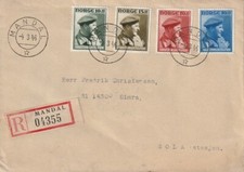 NORVEGIA: Mandal FDC registrato 1946, Cenerentola.