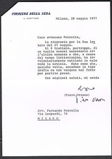 Giornalismo - Autografo Piero Ottone (Genova, 1924 - Camogli, 2017)