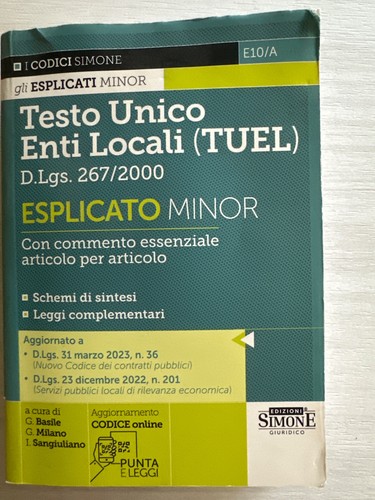 Tuel testo unico enti locali - tuel,