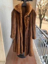 pelliccia di visone marrone lunga taglia 42 vintage fur lusso sartoriale