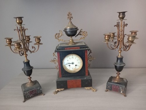 Orologio trittico marmo - orologio,
